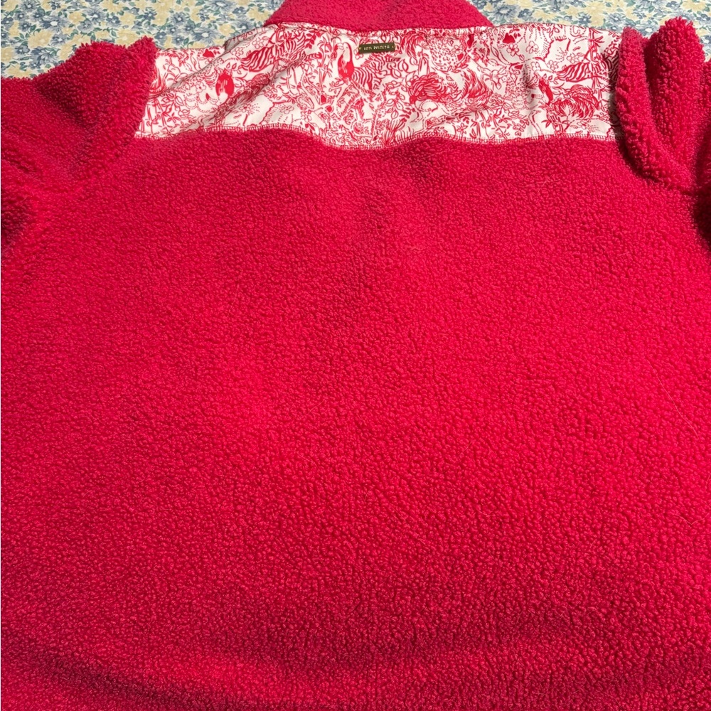 Wallen Sherpa Half Zip Fleece Jacket Raspberry Rouge. Xl
